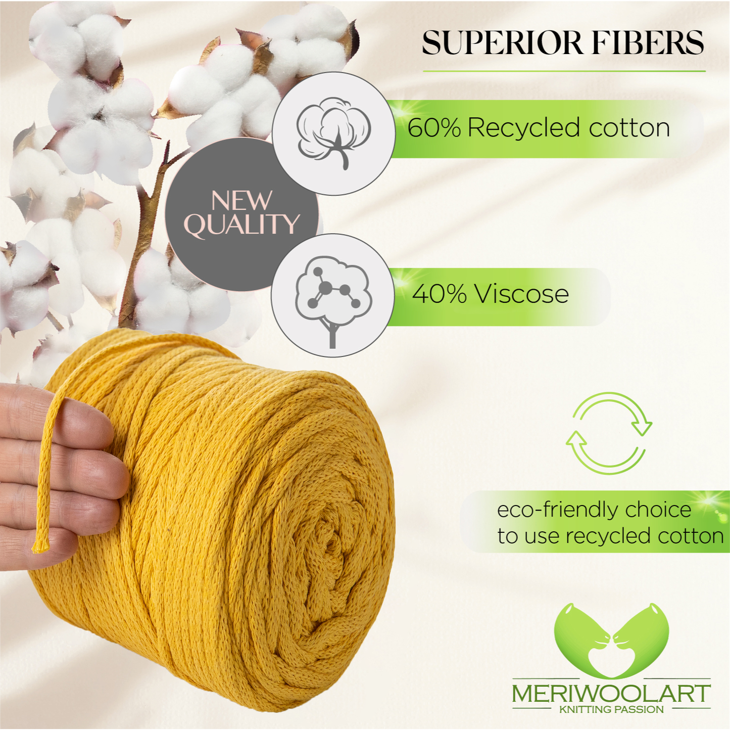 Tabacco Macramé Cord 6mm 85m