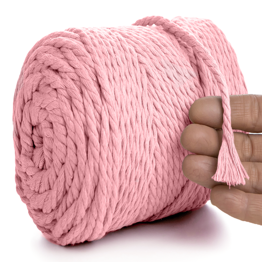 LIGHT PINK MACRAMÉ ROPE 6 MM, 100 M