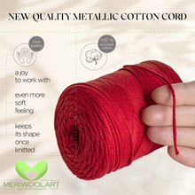 Load image into Gallery viewer, Red Macramé Cotton 2mm 250m
