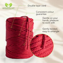 Load image into Gallery viewer, Red Macramé Cord 4mm 85m
