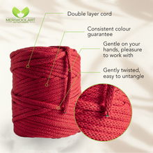 Load image into Gallery viewer, Red Macramé Cord 6mm 85m
