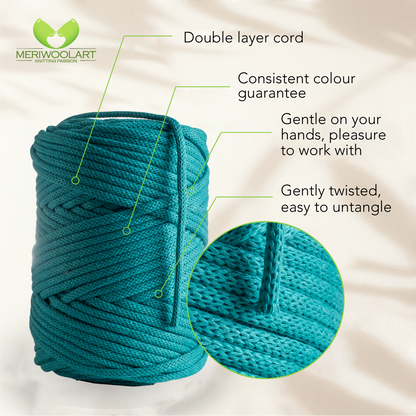 Sea Green Macramé Cord 4mm 85m