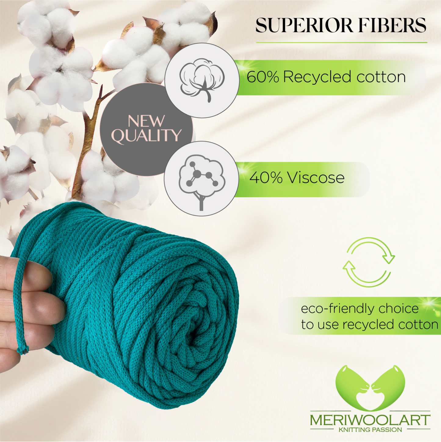 Sea Green Macramé Cord 4mm 85m