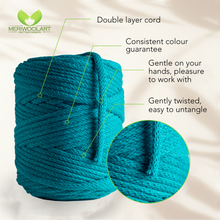 Load image into Gallery viewer, Sea Green Macramé Cord 6mm 85m
