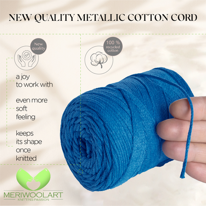 Blue Macramé Cotton 2mm 250m