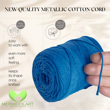 Load image into Gallery viewer, Blue Macramé Cotton 2mm 250m
