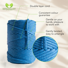 Load image into Gallery viewer, Blue Macramé Cord 4mm 85m
