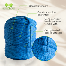 Load image into Gallery viewer, Blue Macramé Cord 6mm 85m
