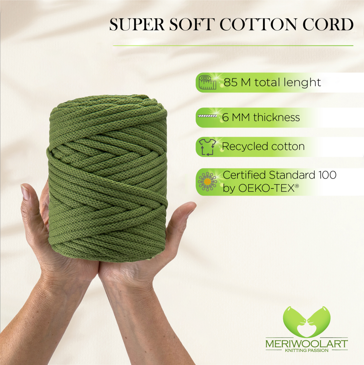 Salbei Macramé Cord 6mm 85m