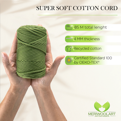 Salbei Macramé Cord 4mm 85m