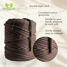 Load image into Gallery viewer, Brown Macramé Cord 6mm 85m
