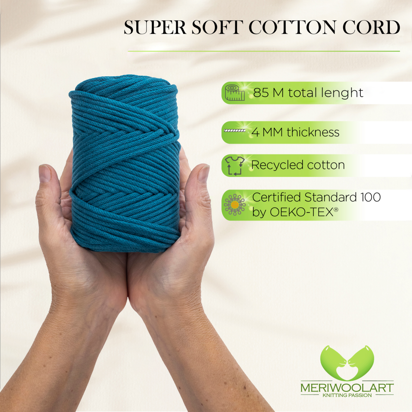 Ocean Macramé Cord 4mm 85m