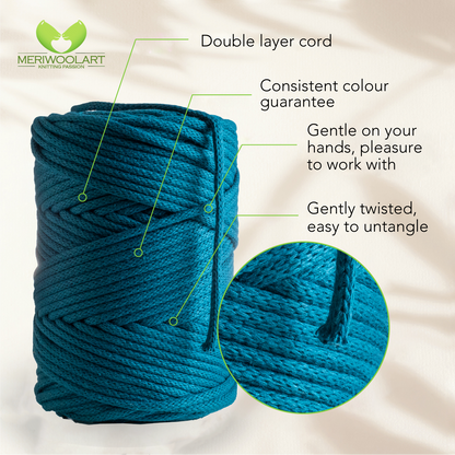 Ocean Macramé Cord 4mm 85m