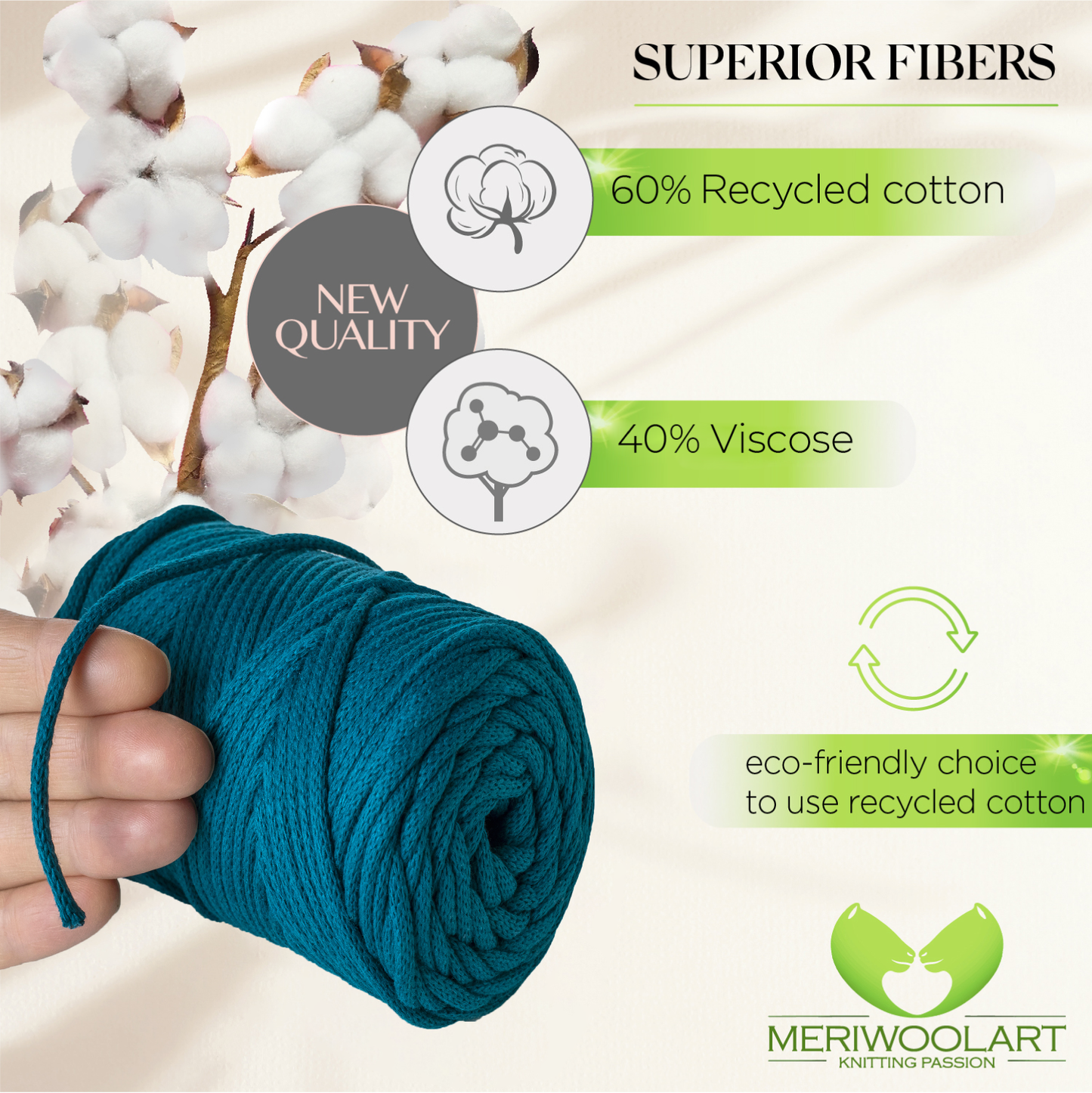 Ocean Macramé Cord 4mm 85m