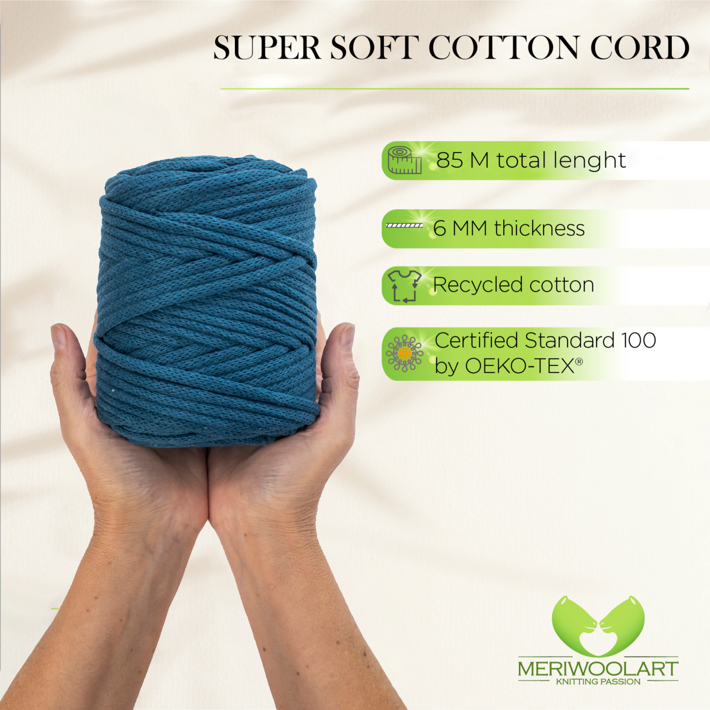 Ocean Macramé Cord 6mm 85m