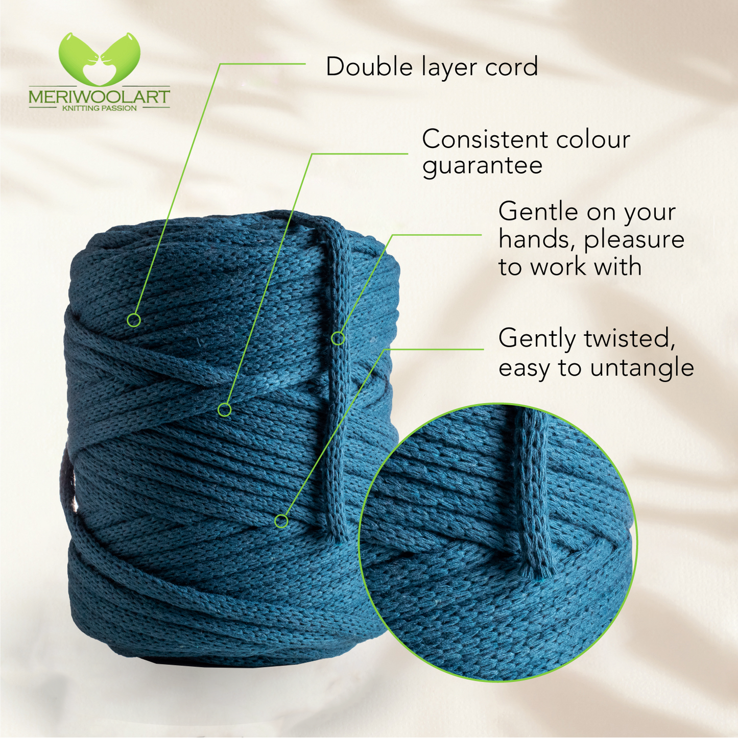 Ocean Macramé Cord 6mm 85m