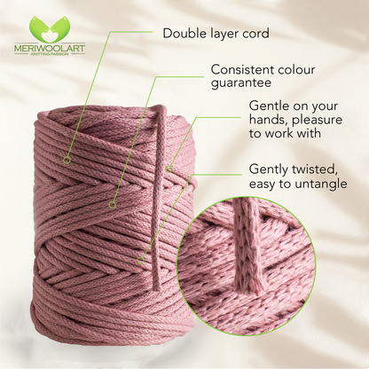 Pflaume Macramé Cord 4mm 85m