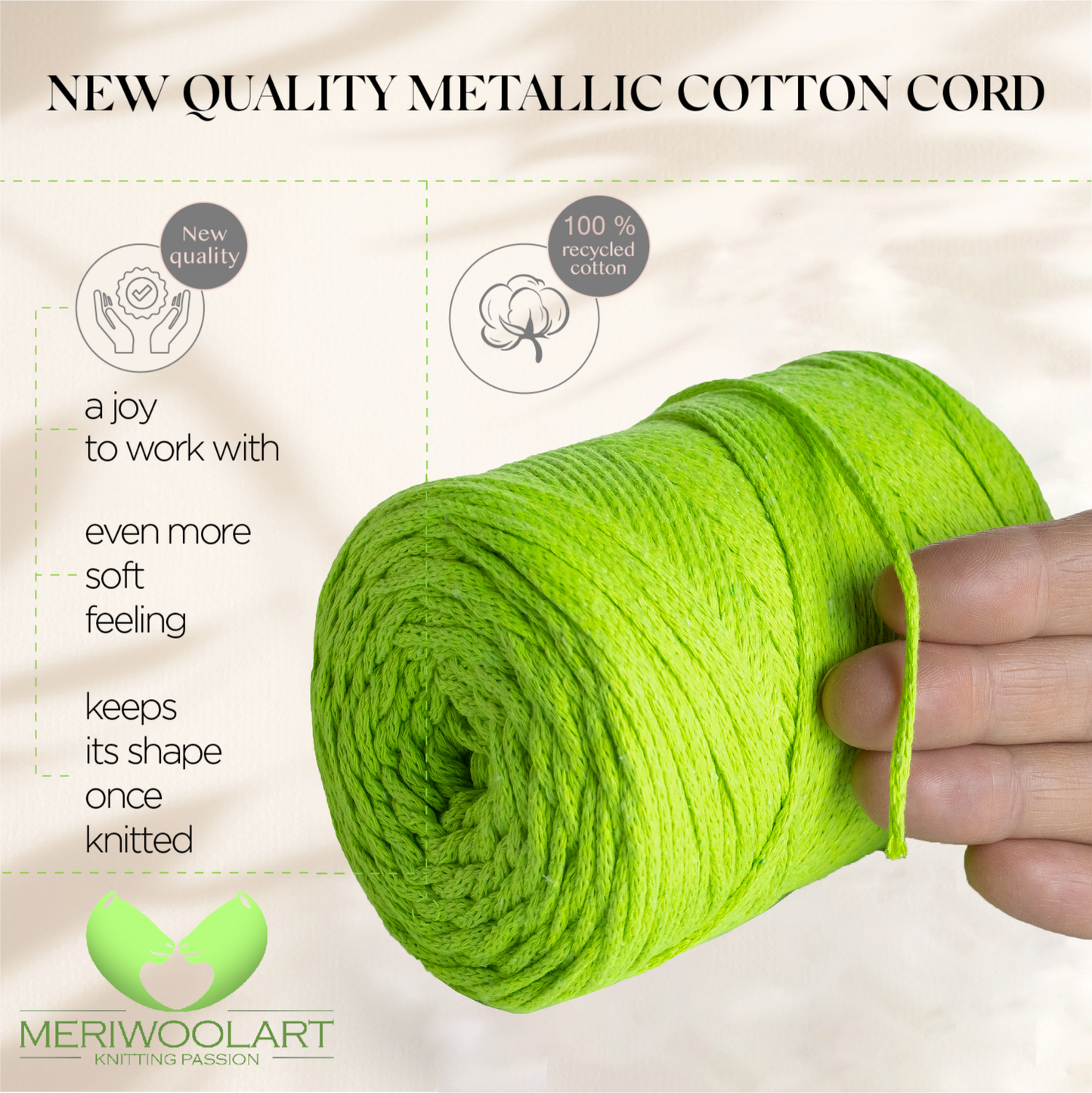 Cotone macramè giallo neon 2mm 250m