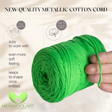 Load image into Gallery viewer, Neon Green Macramé Cotton 2mm 250m

