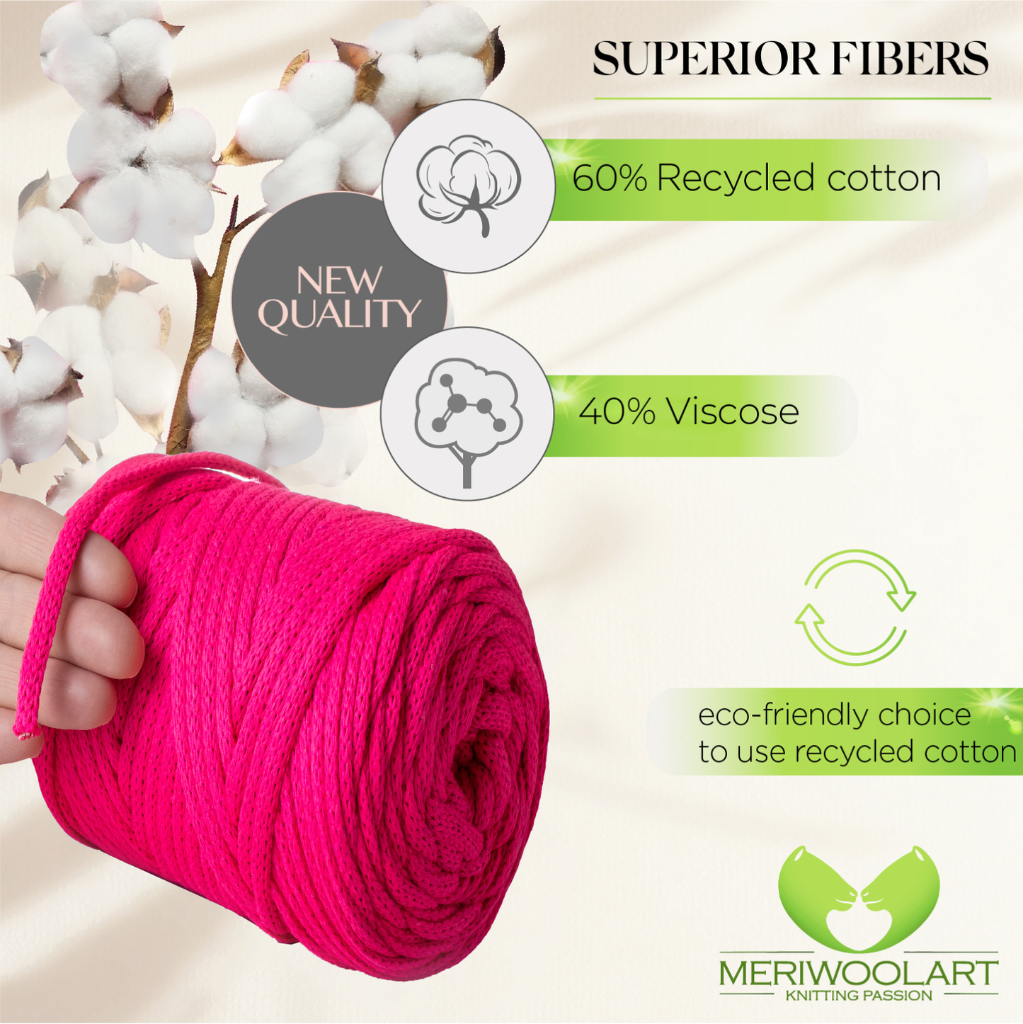 Neon Pink Macramé Cord 6mm 85m