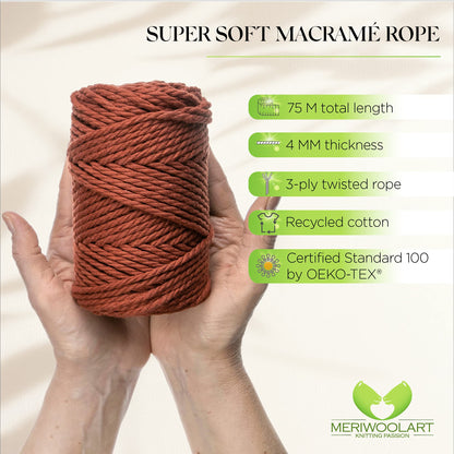 TERRA MACRAMÉ ROPE 4 MM, 75 M