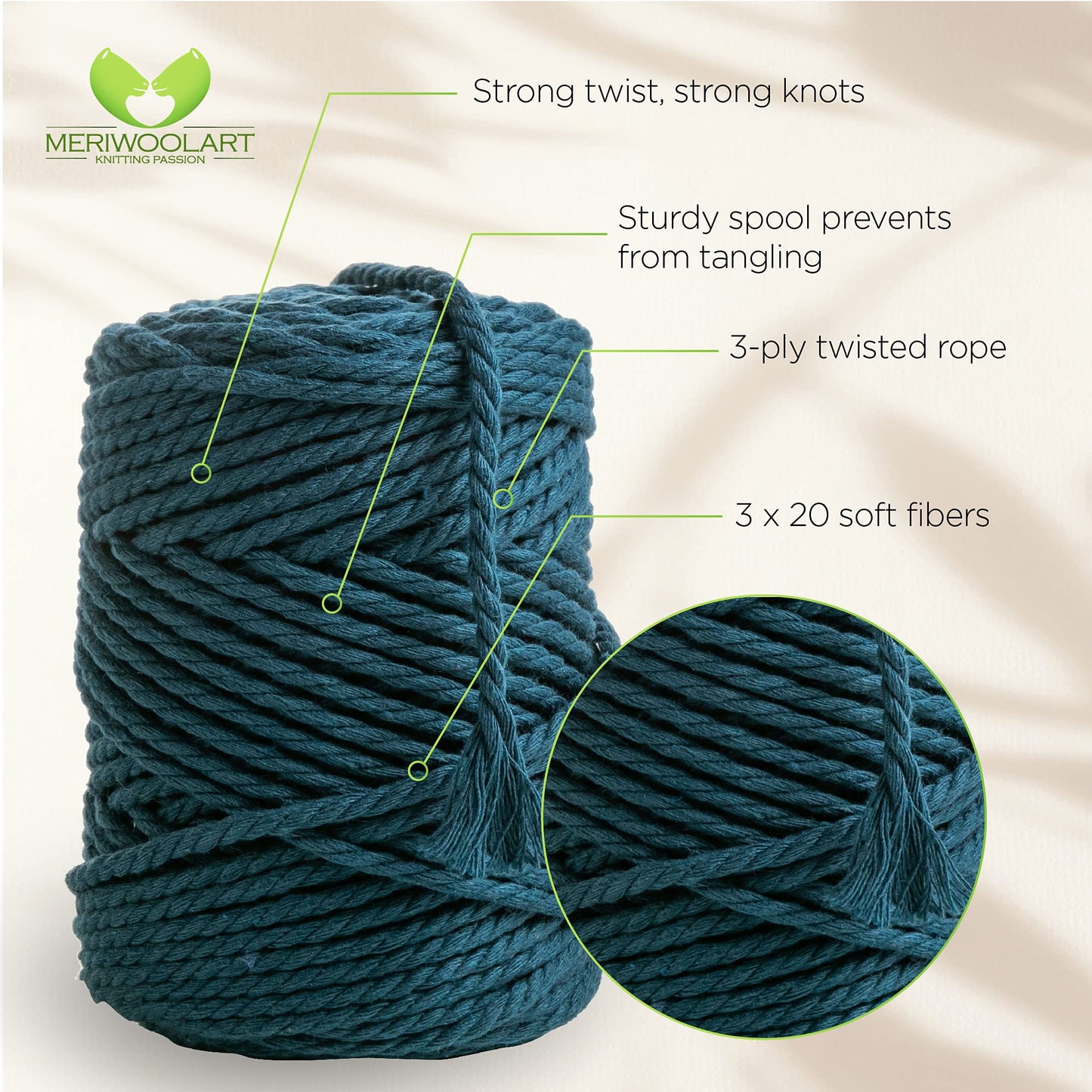 OCEAN MACRAMÉ ROPE 4 MM, 75 M