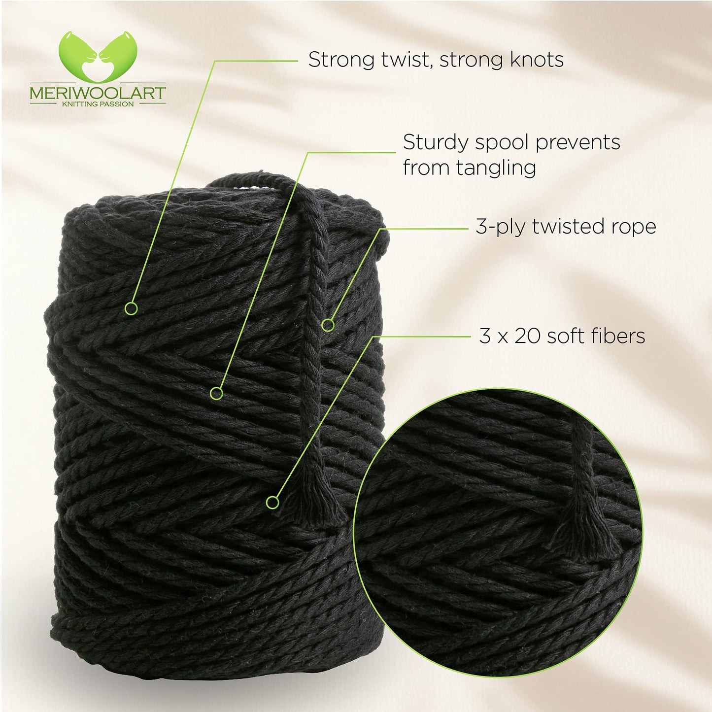 GRAPHIT-MAKRAMEE-SEIL 4 MM, 75 M