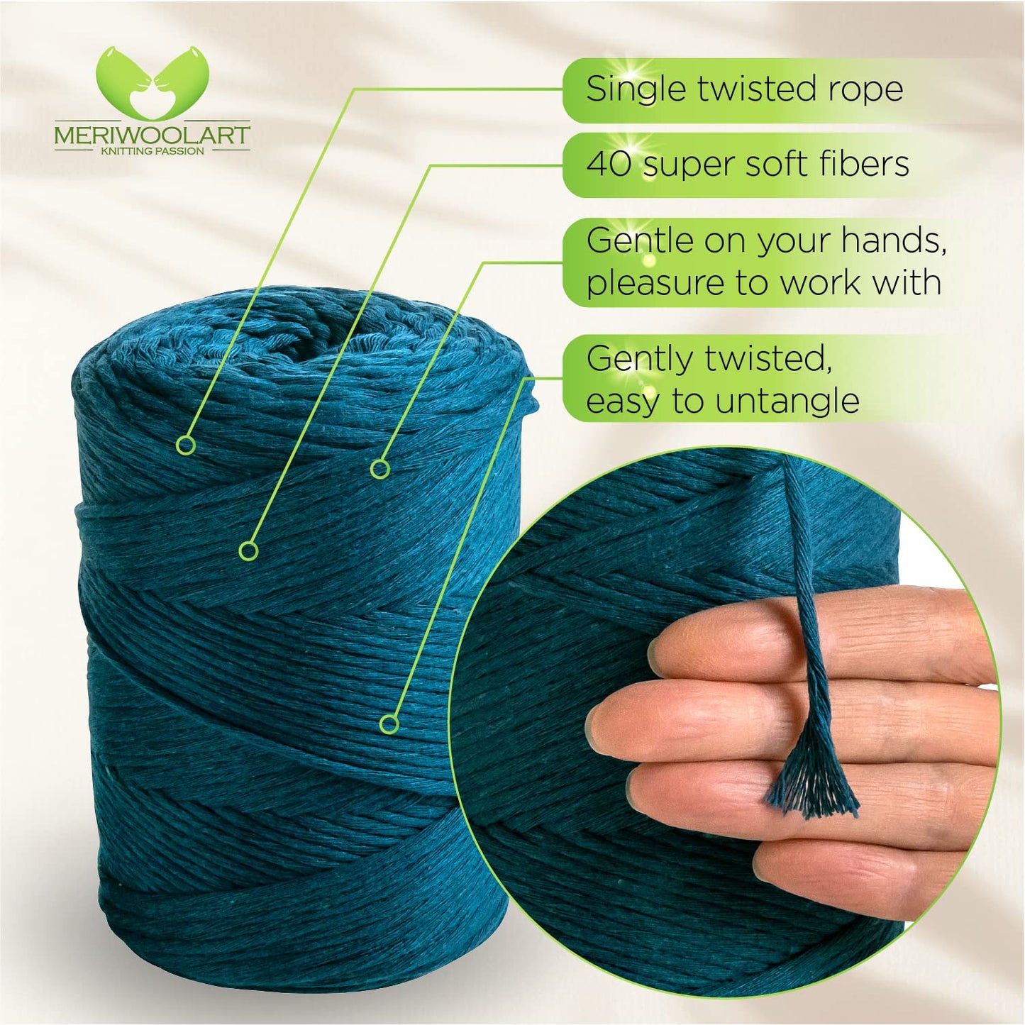 Mer Macramé simple torsadé 3mm 200m