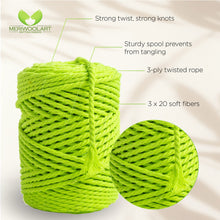 Load image into Gallery viewer, NEON YELLOW MACRAMÉ ROPE 4 MM, 75 M
