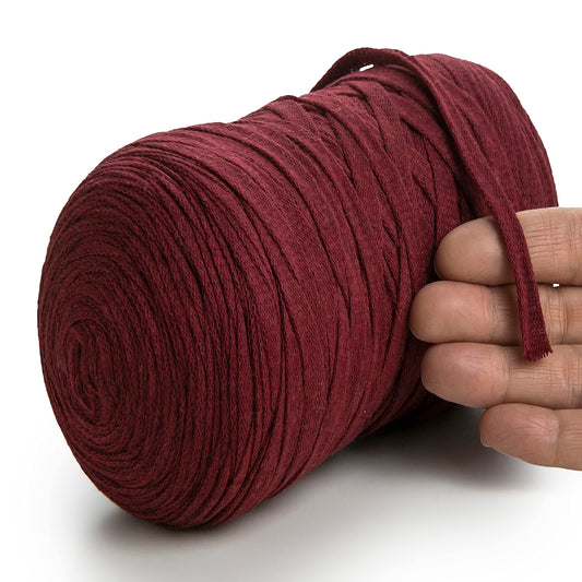 Burgundy Cotton Ribbon 10mm 150m