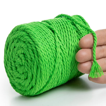 CUERDA DE MACRAMÉ VERDE NEÓN 4 MM, 75 M