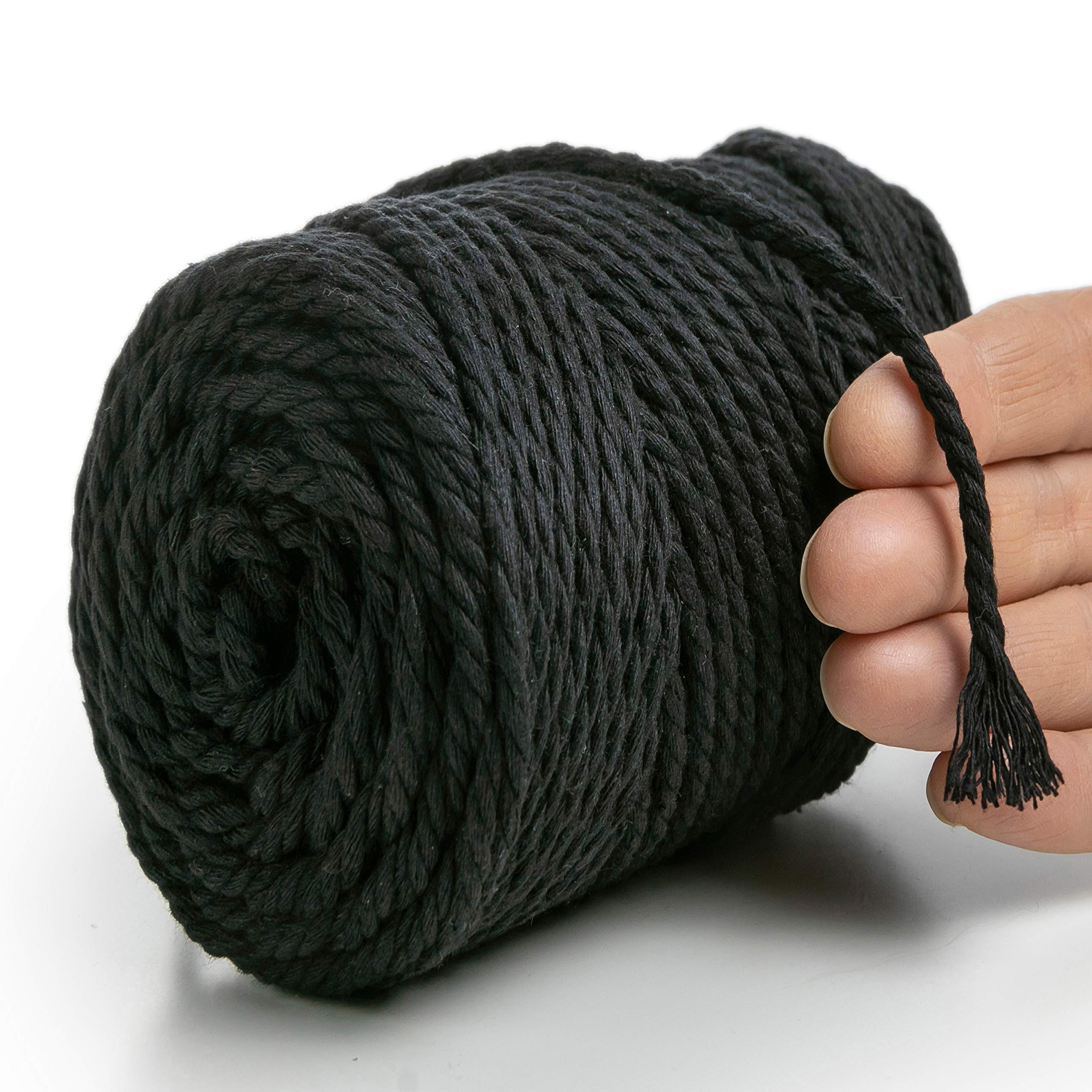 Magarrow Rope BLACK MACRAMÉ ROPE 4 MM, 75 M – MeriWoolArt