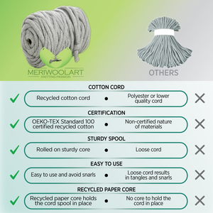 ASHES RECYCLED COTTON CORD 10 MM, 60 M