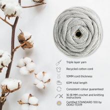 Load image into Gallery viewer, ASHES RECYCLED COTTON CORD 10 MM, 60 M

