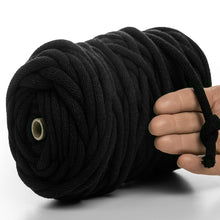 Load image into Gallery viewer, BLACK RECYCLED COTTON CORD 10 MM, 60 M
