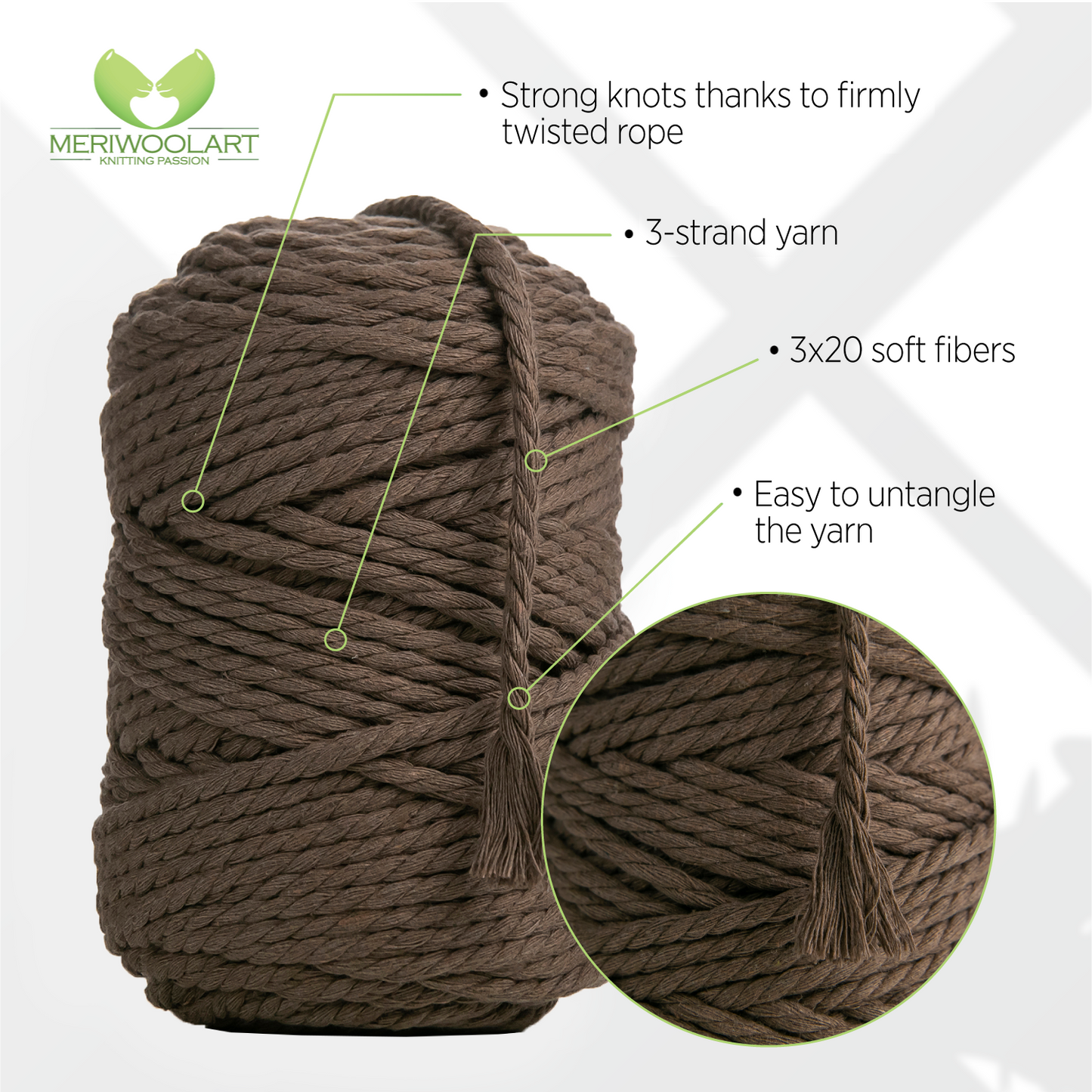 BROWN MACRAME  ROPE 4 MM, 75 M INFOGRAPHIC