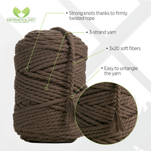 Load image into Gallery viewer, BROWN MACRAME  ROPE 4 MM, 75 M INFOGRAPHIC
