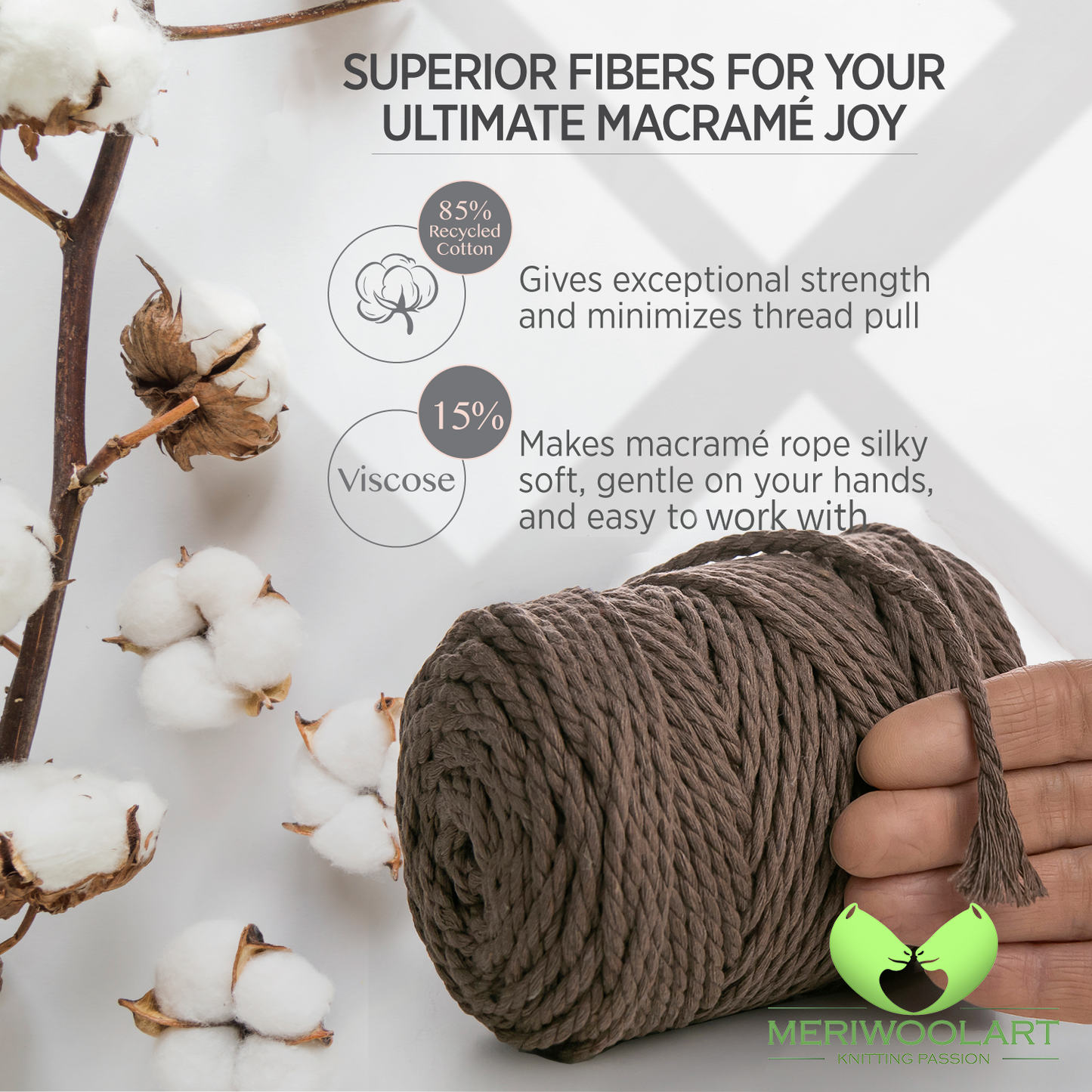 BROWN MACRAME  ROPE 4 MM, 75 M INFOGRAPHIC