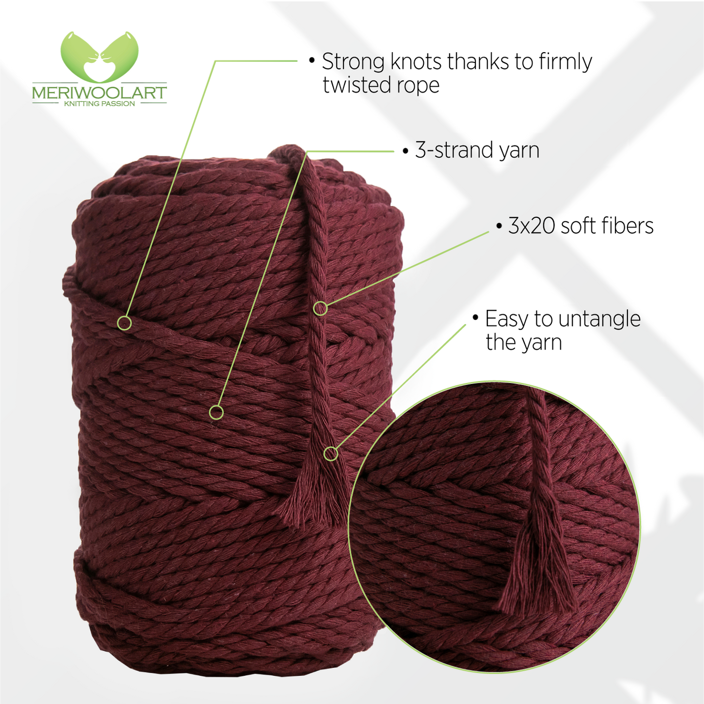 BURGUNDY MAKRAMEE-SEIL 4 MM, 75 M INFOGRAFIK                                