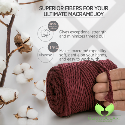 BURGUNDY MACRAME  ROPE 4 MM, 75 M INFOGRAPHIC