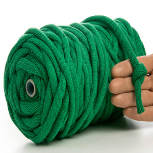 EMERALD GREEN RECYCLED COTTON CORD 10 MM, 60 M