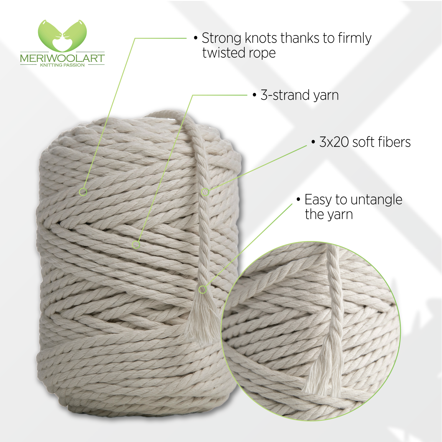 CORDE MACRAMÉ NATURELLE 4 MM, 75 M INFOGRAPHIQUE