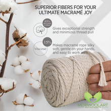 Load image into Gallery viewer, NATURAL  MACRAME  ROPE 4 MM, 75 M INFOGRAPHIC
