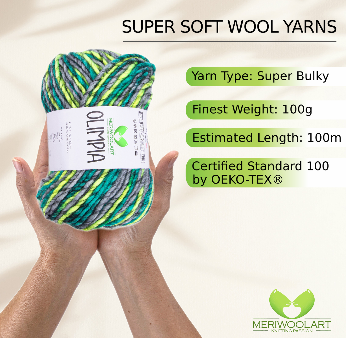 OLIMPIA-1409 CHUNKY MERINO WOOL YARNS