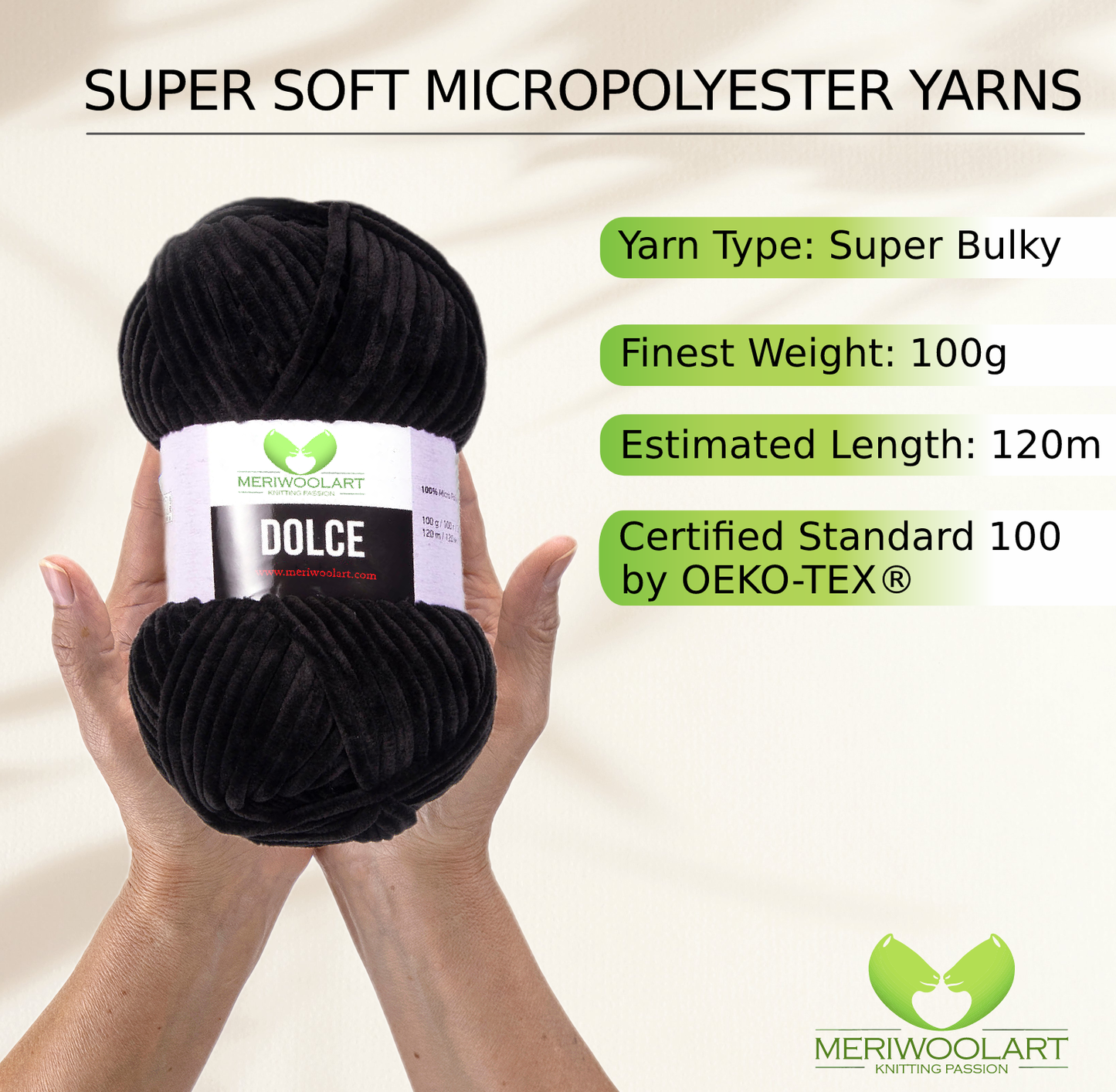 DOLCE BLACK MICRO POLYESTER 100G 120M