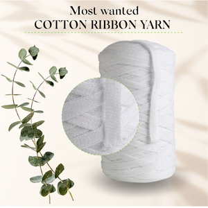 White Cotton Ribbon 10mm 150m