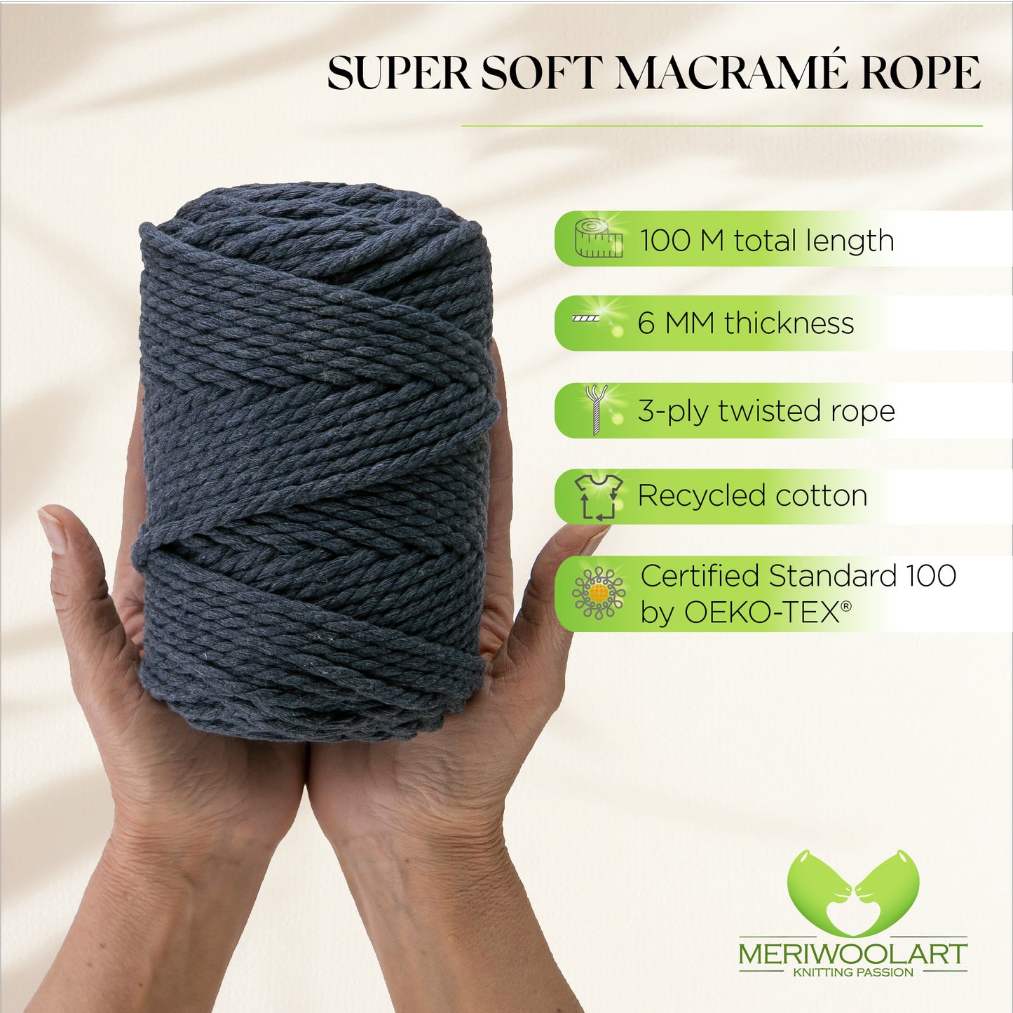 SEA MACRAMÉ ROPE 6 MM, 100 M