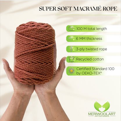 TERRA MACRAMÉ ROPE 6 MM, 100 M