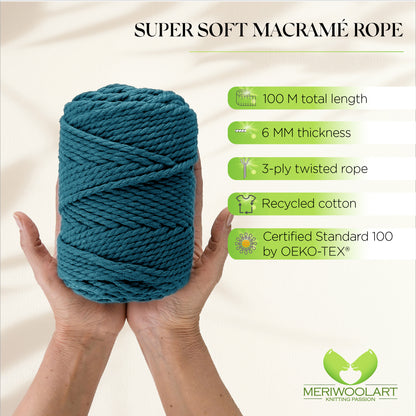 OCEAN MACRAMÉ ROPE 6 MM, 100 M