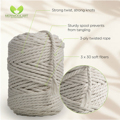 NATURAL MACRAMÉ ROPE 6 MM, 100 M